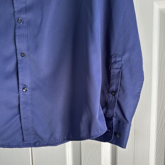 Flex Dress Shirt Mens Size M Navy Blue Luxury Collection Designed in Italy - Picture 3 of 10